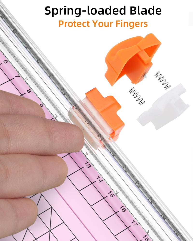 Firbon Pink A5 Paper Cutter, Straight Small Paper Trimmer with Side Ruler for Scrapbooking Craft, Paper, Coupon, Label, Cardstock - Image 5