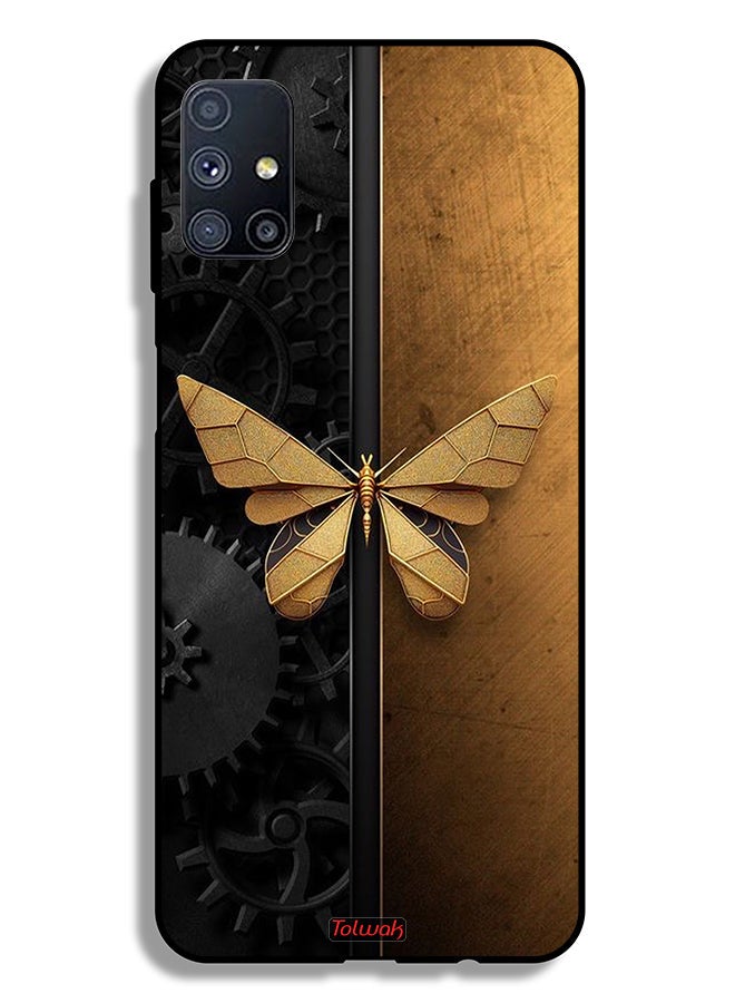 Tolwak Samsung Galaxy M51 Protective Case Cover Steel Butterfly - Image 2
