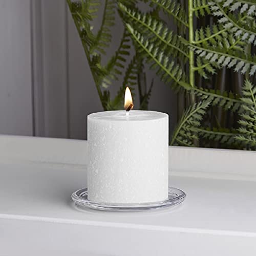 Root Candles Unscented Pillar Candles Beeswax Enhanced Textured Timberline™ Pillar Candle, 3 x 3-Inch, White - Image 3