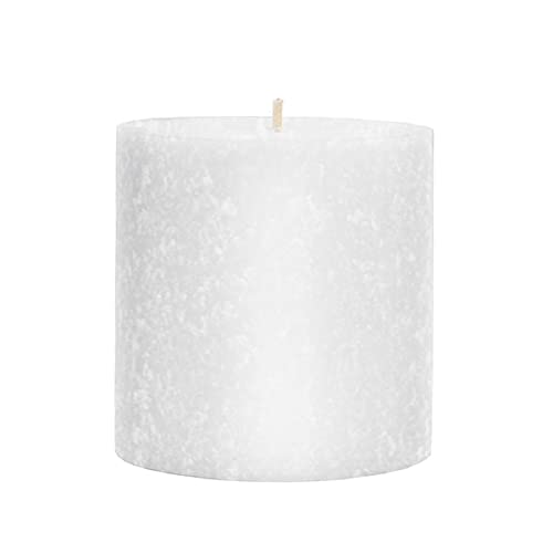 Root Candles Unscented Pillar Candles Beeswax Enhanced Textured Timberline™ Pillar Candle, 3 x 3-Inch, White - Image 1