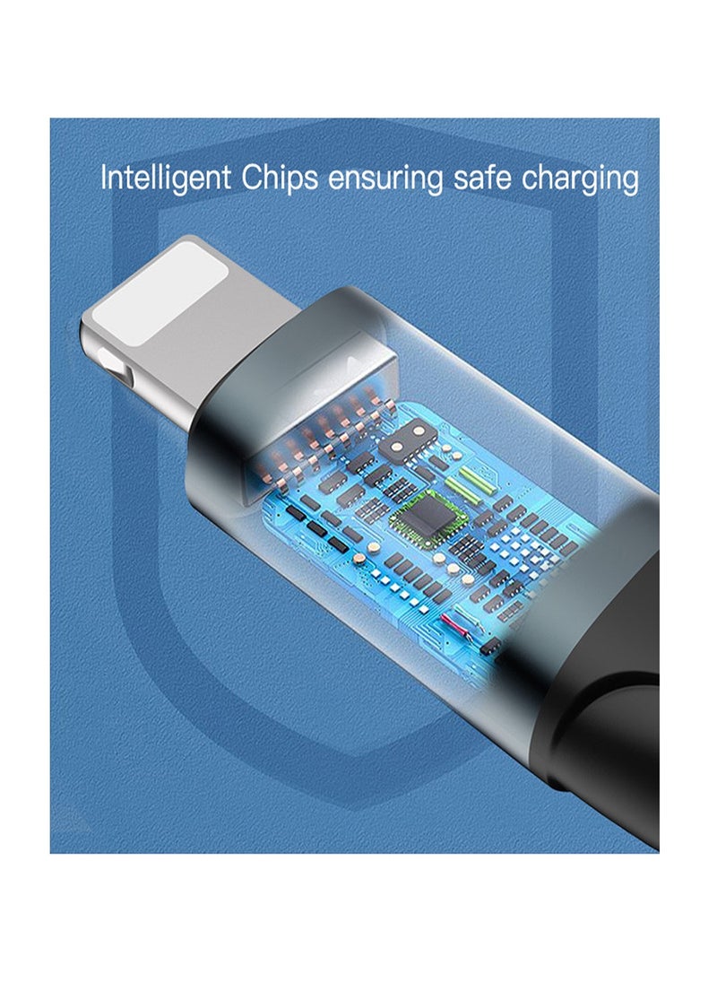 Yesido - Yesido CA63 Data Cable 2 Meter Aluminum Alloy Nylon Braided Fast Charging Data Cable USB to Lightning Interface Devices Data Cable - Black - Image 1