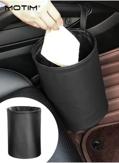 Motim 2 Packs Leather Car Collapsible Garbage Bin, Waterproof Trash Can Garbage Container Fits All Cars, Suvs, And Trucks  - Image 2