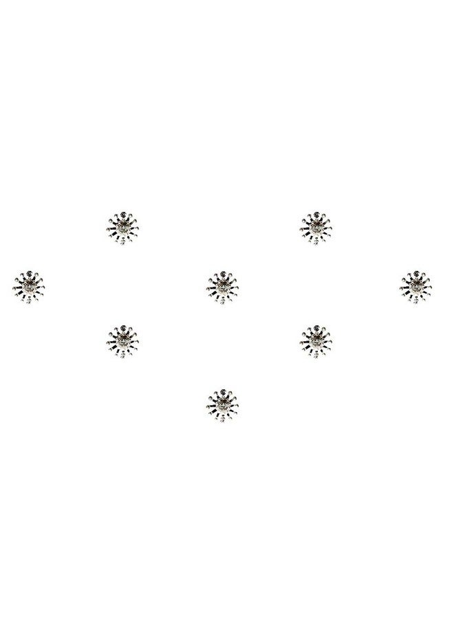 Comet Busters Round Fancy Silver Bindi (8 mm) (BIN373) - Image 1