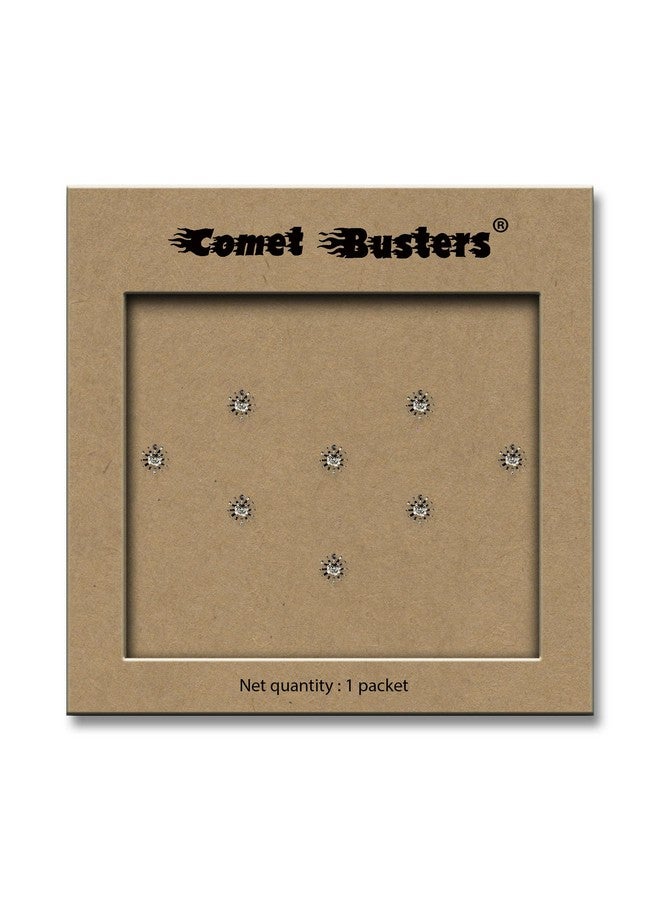 Comet Busters Round Fancy Silver Bindi (8 mm) (BIN373) - Image 5