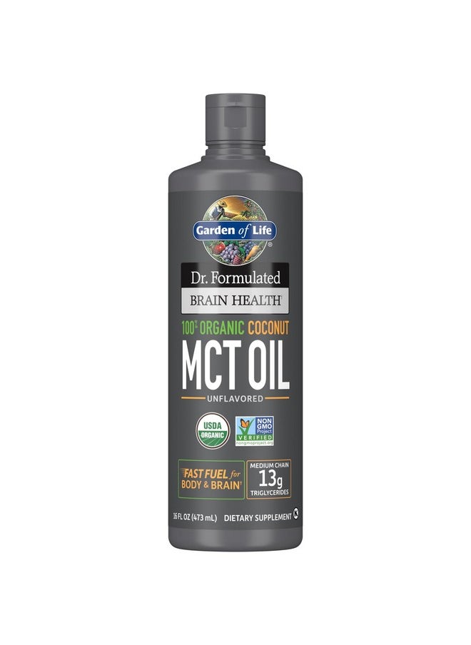 Garden of Life - Garden of Life Dr. Formulated Brain Health 100% Organic Coconut MCT Oil 16 fl oz Unflavored, 13g MCTs, Keto & Paleo Diet Friendly Body & Brain Fuel, Certified Non-GMO Vegan & Gluten Free, Hexane-Free - Image 1
