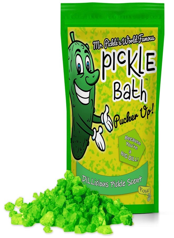 Gears Out Mr Pickle’s Pickle Bath Salts - Premium Dill Pickle Scented Bath Soak for Kids - Shower Gift for Pickle Lovers, Funny Stocking Stuffers and Gift Baskets for Children, Teens, Men, and Women - Image 1