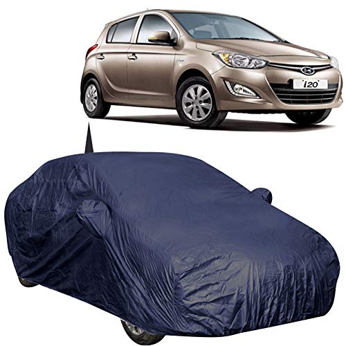 The Autostory 190 Taffeta Water Resistant Car Body Cover Compatible with Hyundai I20 Old Model (2008 to 2014) with Mirror & Antenna Pockets (NavyWP/Navy Blue) - Image 1