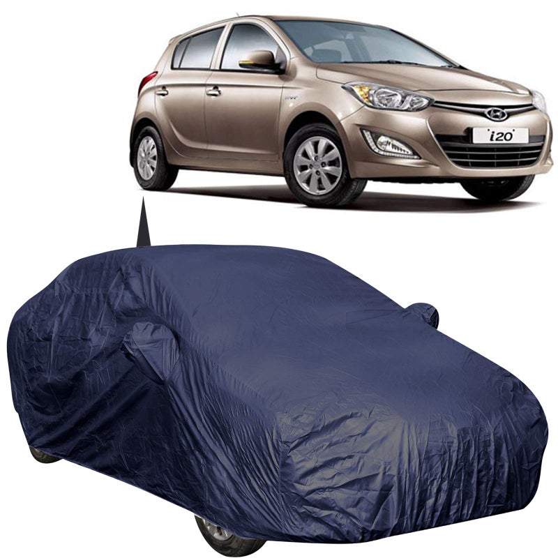 The Autostory 190 Taffeta Water Resistant Car Body Cover Compatible with Hyundai I20 Old Model (2008 to 2014) with Mirror & Antenna Pockets (NavyWP/Navy Blue) - Image 5