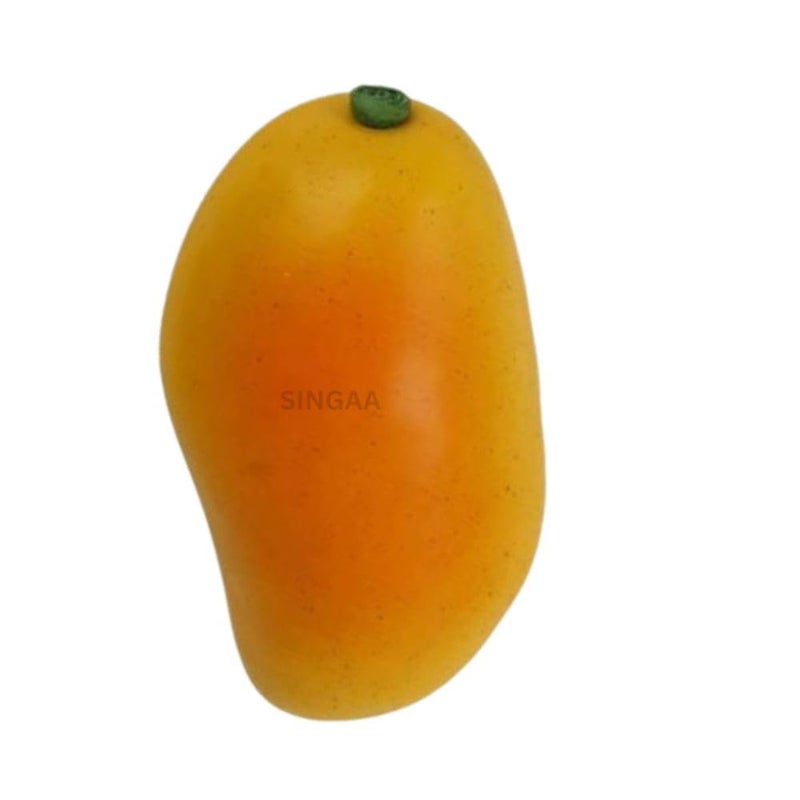 SINGAA فاكهة صناعية مزيفة للمنزل، السيارة، متجر الفواكه، ديكور التصوير ومواد تعليمية للأطفال (مانجو) - Image 1