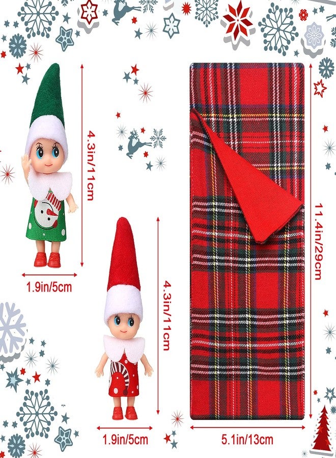 Zomiboo 2 Pieces Christmas Dolls with 2 Sleeping Bags, Red and Green Doll Twins for Christmas Decorations and Stocking Stuffers - Image 3