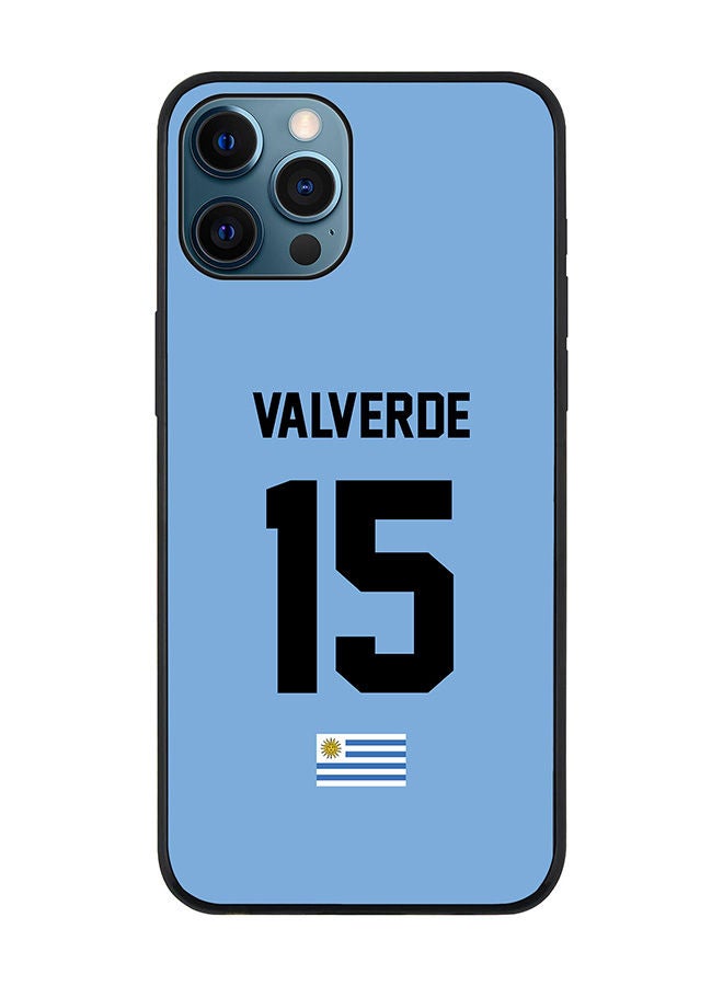 Stylizedd Rugged Black edge case for Apple iPhone 12 Pro Slim fit Soft Case Flexible Rubber Edges Anti Drop TPU Gel Thin Cover - Football Team - Uruguay Player Name - Valverde - Image 1