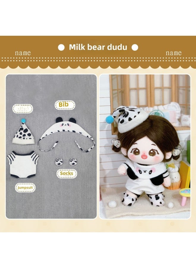 20cm Doll Clothes Women 20cm Cotton Doll Clothes Lolita Dress Star Doll Clothes Original Design-color:Milk Bear Dudu (hat + Bib + Clothes + Socks)  - Image 1