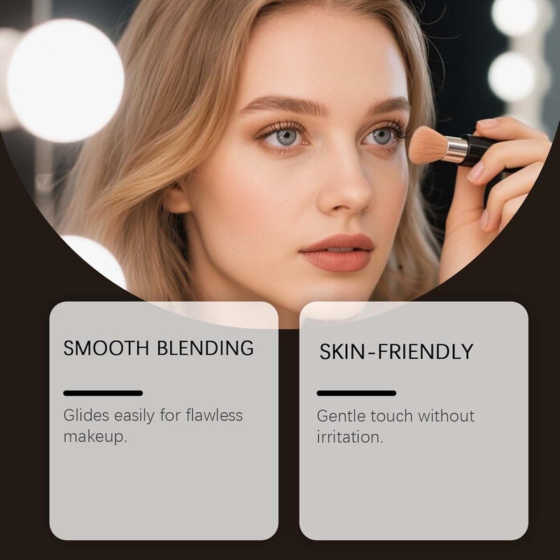 Angled Foundation Brush - Synthetic Professional Makeup Tool, Ergonomic Handle with Comfortable Grip, Face Application with Finish, Beauty Brushes Travel Portable, Makeup Tool for Women - Image 5