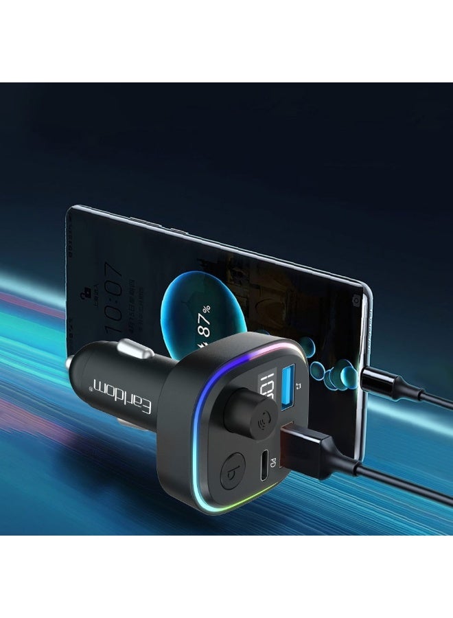 Earldom M84 Car Charger - 3.1 Amp - Fast Charging - 7-Color RGB Design - Compatible with all phones and cars - 2 USB and USB-C Ports - Image 5