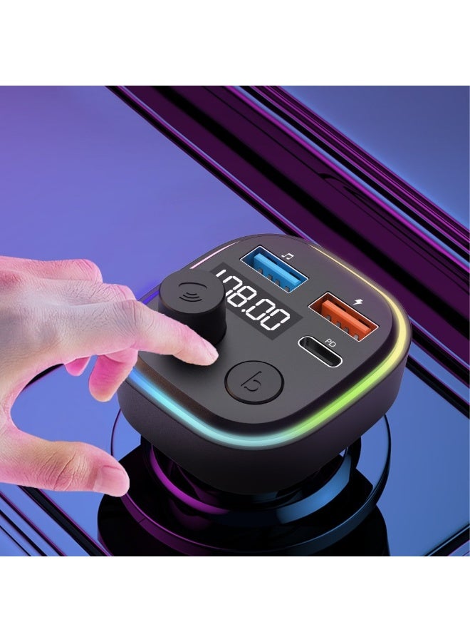 Earldom M84 Car Charger - 3.1 Amp - Fast Charging - 7-Color RGB Design - Compatible with all phones and cars - 2 USB and USB-C Ports - Image 4