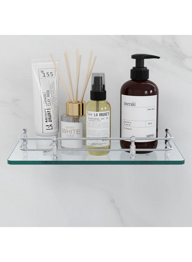 FORTUNE Multipurpose Wall Hung Transparent Glass Shelf for Bathroom or Living Room, Bathroom Accessories 12 x 6 - Inch - (Pack of 1) - Image 2