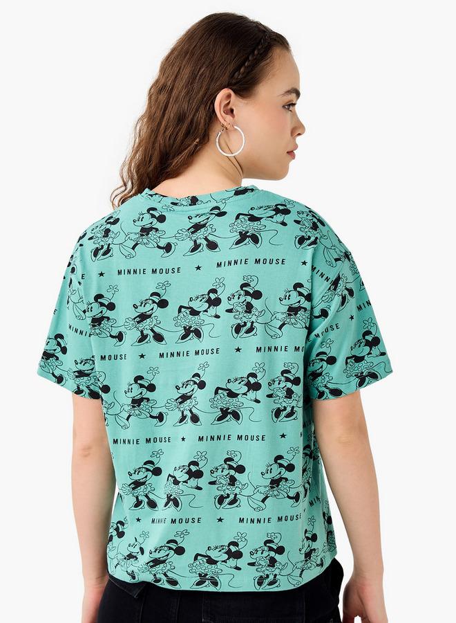 SP Characters All-Over Minnie Mouse Print Boxy Crop T-shirt - Image 3