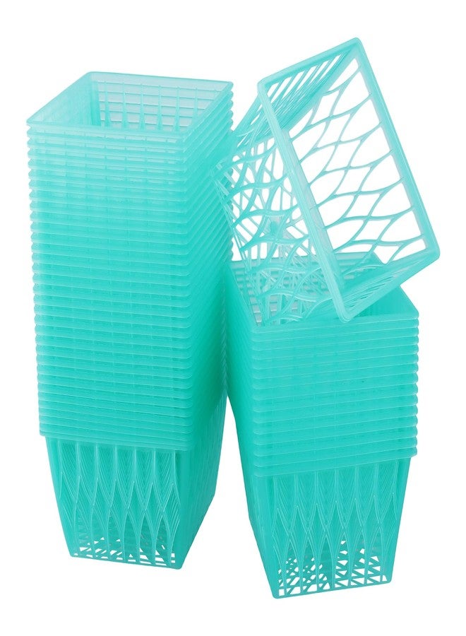 SINJEUN 150 PCS Plastic Berry Basket Pint Size, 4 Inch Green Strawberry Basket with Open Weave Pattern for Party Farmer Market Summer Picking - Image 1