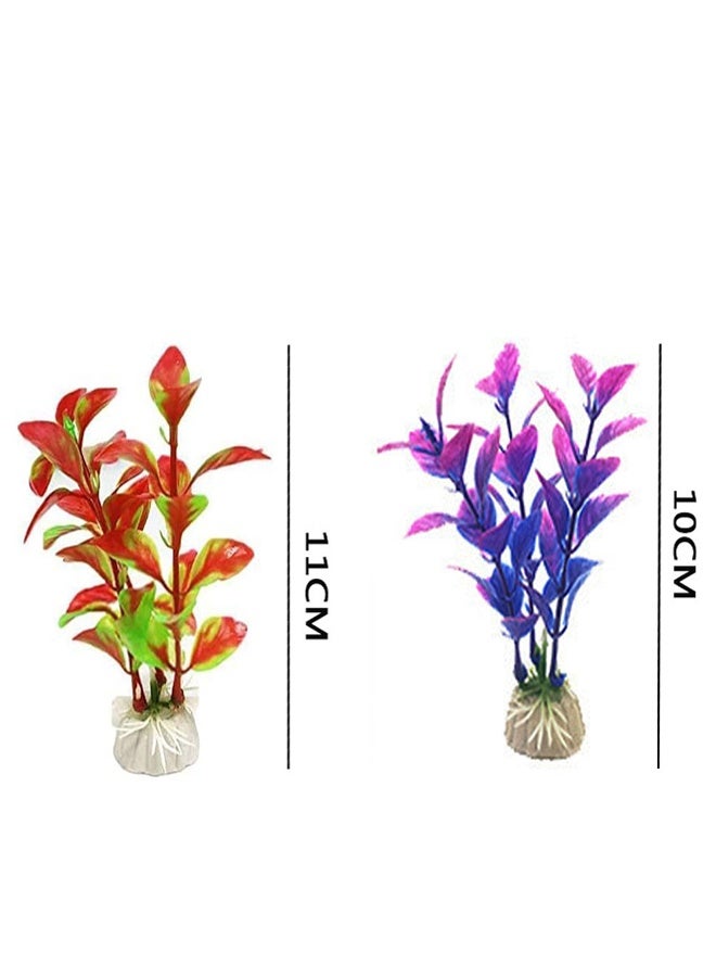 وهاواي 10pcs Small Aquarium Plants Colorful Artificial Aquatic Plants Lifelike Decor Fish Tank Plants Aquarium Plant Decorations - Image 4