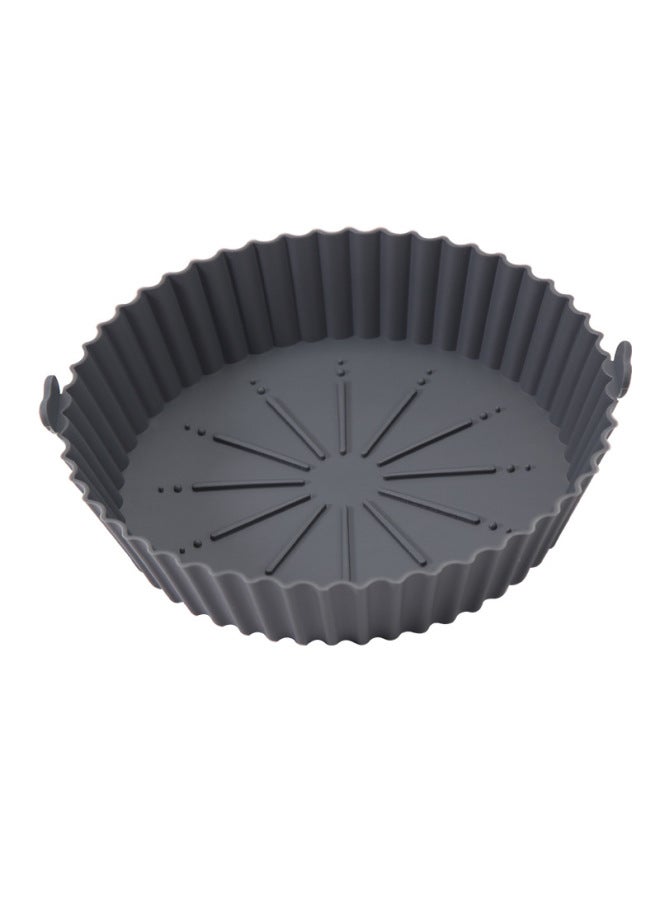 Round Baking Oven Silicone Special Pastry Air Fryer Silicone Pot Air Fryer Baking Pad Modern Simple Style Kitchen Accessories-Specifications:Medium Dark Gray (PP Bag)  - Image 1