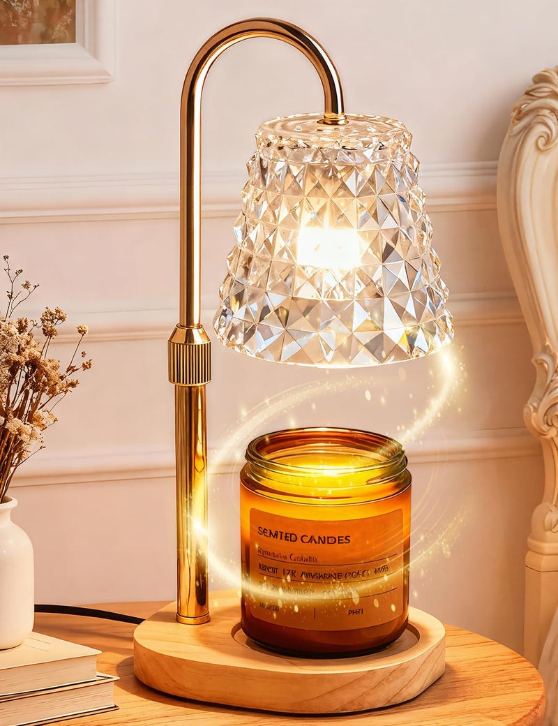 SMINDER Candle Warmer Lamp with Timer Dimmable Candle Warmer Birthday Gifts for Women Mom Sister, House Warming Gifts New Home Room Decor, Height Adjustable Wax Melts Warmer for Jar Candles - Image 1