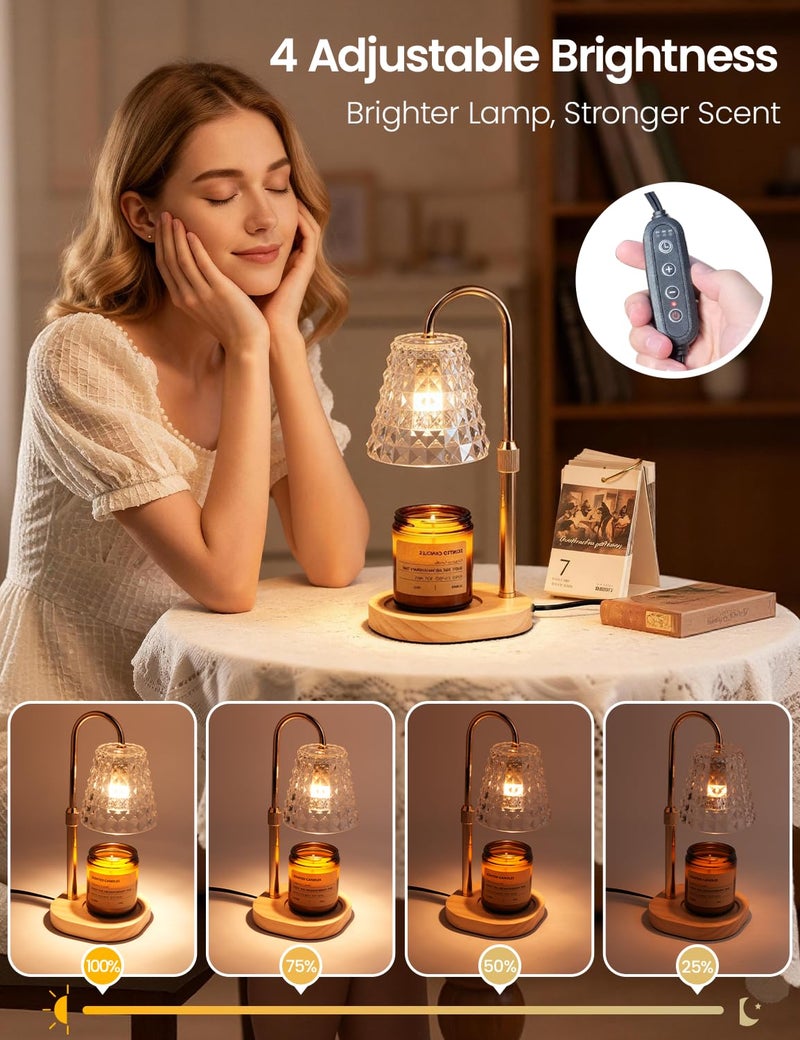 SMINDER Candle Warmer Lamp with Timer Dimmable Candle Warmer Birthday Gifts for Women Mom Sister, House Warming Gifts New Home Room Decor, Height Adjustable Wax Melts Warmer for Jar Candles - Image 3