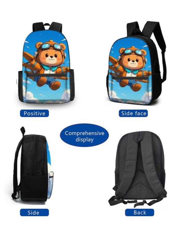 Cartoon three-piece schoolbag with zipper - 565  - Image 3