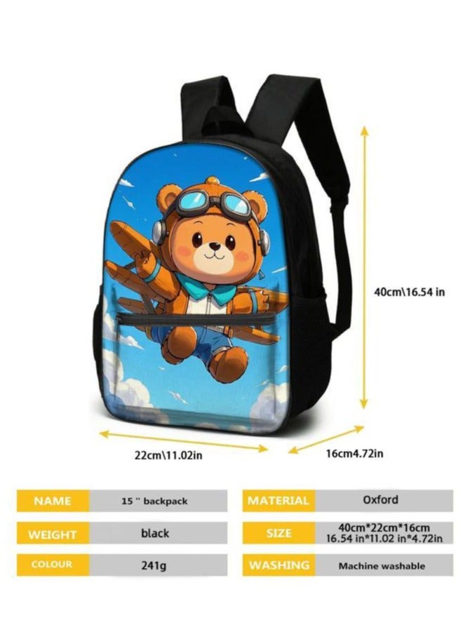 Cartoon three-piece schoolbag with zipper - 565  - Image 5