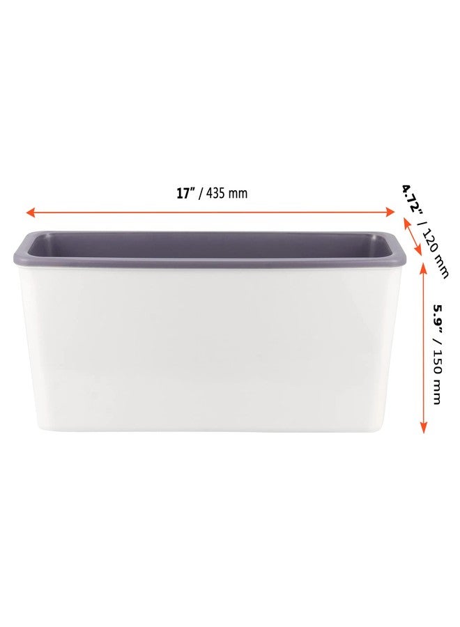 عبوة من قطعتين من أواني الزرع ذاتية الري من سينجون، مقاس 17 بوصة، أواني زهور مستطيلة ذاتية الري مزودة بفتحات تصريف، أواني زهور للحديقة أو عتبة النافذة للاستخدام الداخلي والخارجي - Image 2