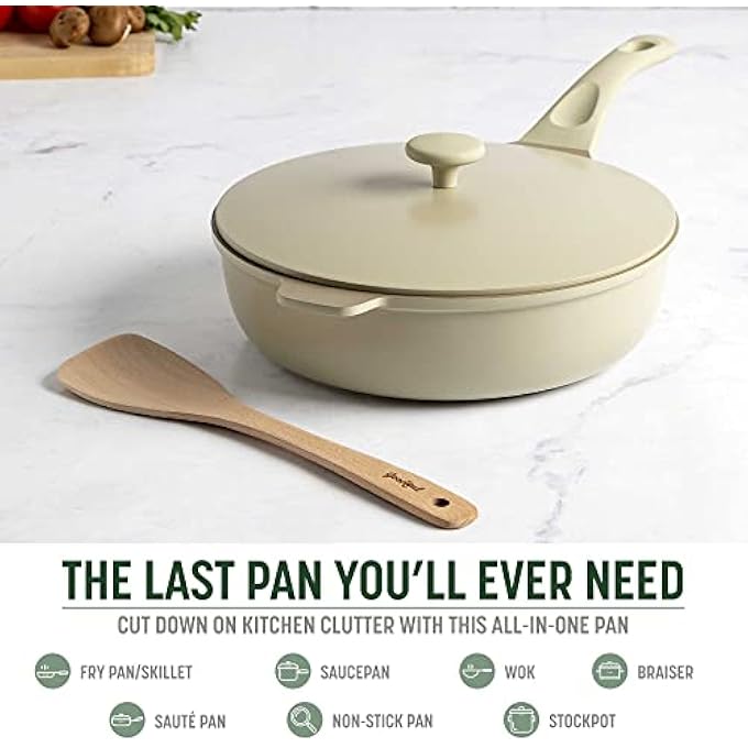 Goodful AllInOne Pan Nonstick Durable Cast Aluminum Body And Lid Multipurpose Design Replaces Your Fry Deep Saut Or Skillet Sauce Pan Jumbo Cooker Saucier And More Dishwasher Safe Pots And Pans Set - Image 3
