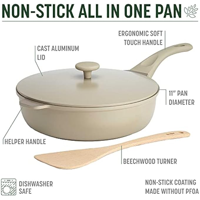 Goodful AllInOne Pan Nonstick Durable Cast Aluminum Body And Lid Multipurpose Design Replaces Your Fry Deep Saut Or Skillet Sauce Pan Jumbo Cooker Saucier And More Dishwasher Safe Pots And Pans Set - Image 5