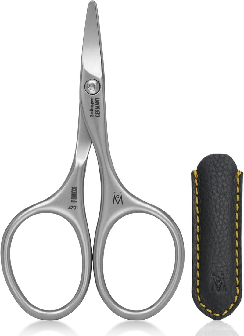 GERMANIKURE Rounded Safety Nail Scissors  FINOX Surgical Stainless Steel baby scissors and Manicure Tools in Leather Case  Self Grooming Scissors for nails Ethically Made in Solingen Germany  4701 - Image 1