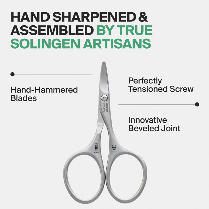 GERMANIKURE Rounded Safety Nail Scissors  FINOX Surgical Stainless Steel baby scissors and Manicure Tools in Leather Case  Self Grooming Scissors for nails Ethically Made in Solingen Germany  4701 - Image 2