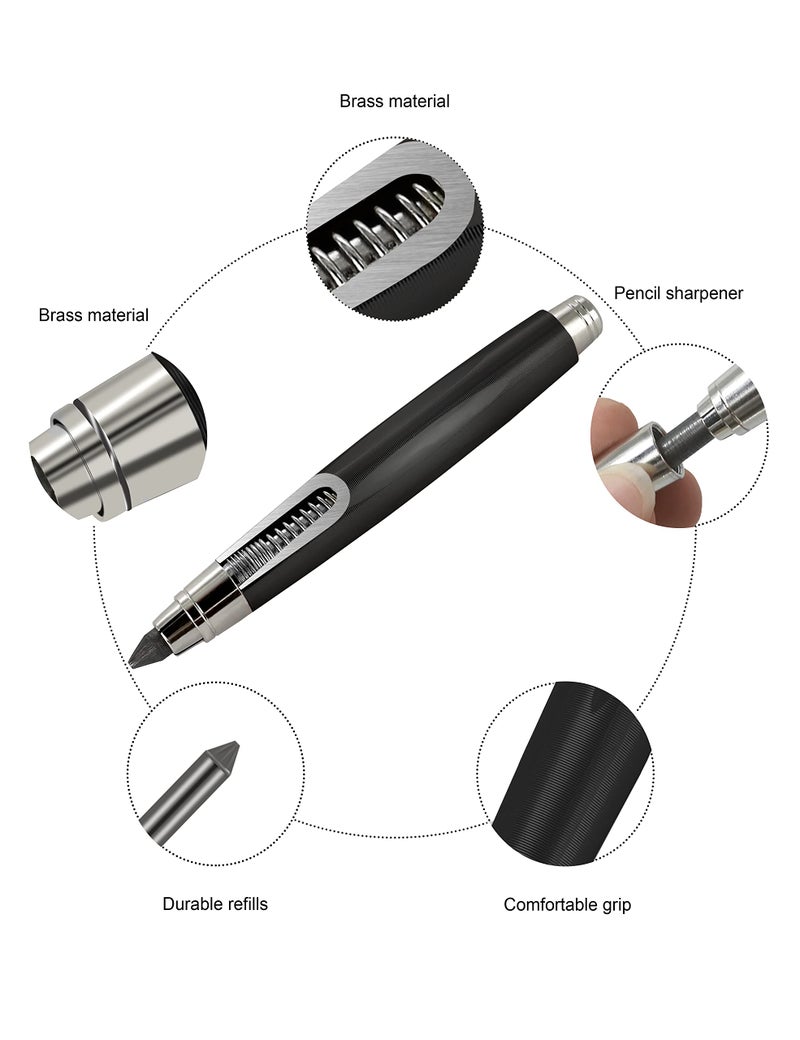 WSD Sketch Up 5.6mm Mechanical Pencil Mechanical Clutch with Built Sharpener (Black) - Image 3