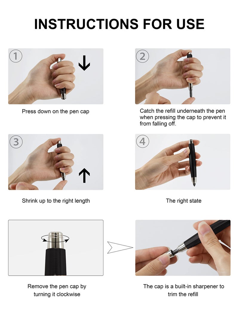 WSD Sketch Up 5.6mm Mechanical Pencil Mechanical Clutch with Built Sharpener (Black) - Image 4