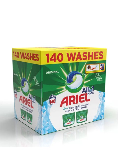 All-in-one Professional Original Protection 140 Pods /Tablets For Top And Front Load Automatic Washing Machines