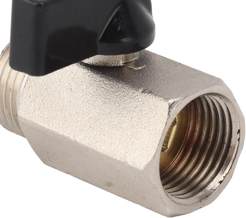 Gas Valve Ball Type, Brass Threaded Male Female Connector, Thickened Sandblasted Finish - Durable Brass Material, Reliable Shutoff, Ideal for Household Tap Water (1/2) - Image 2