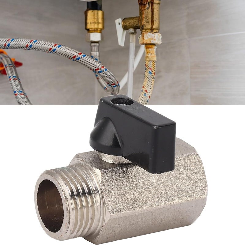Gas Valve Ball Type, Brass Threaded Male Female Connector, Thickened Sandblasted Finish - Durable Brass Material, Reliable Shutoff, Ideal for Household Tap Water (1/2) - Image 4