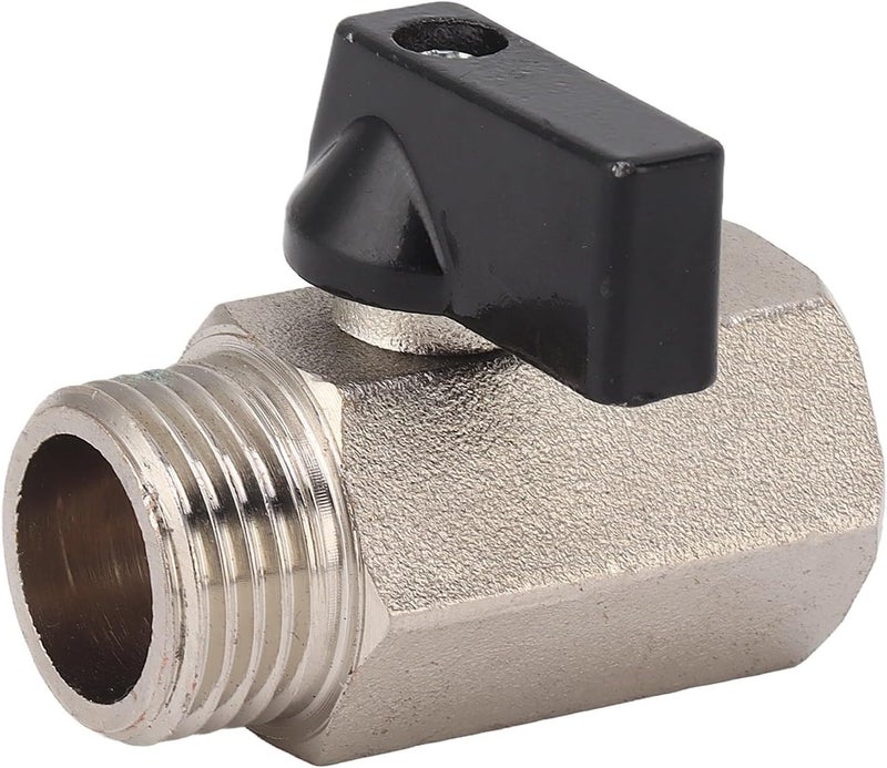 Gas Valve Ball Type, Brass Threaded Male Female Connector, Thickened Sandblasted Finish - Durable Brass Material, Reliable Shutoff, Ideal for Household Tap Water (1/2) - Image 1