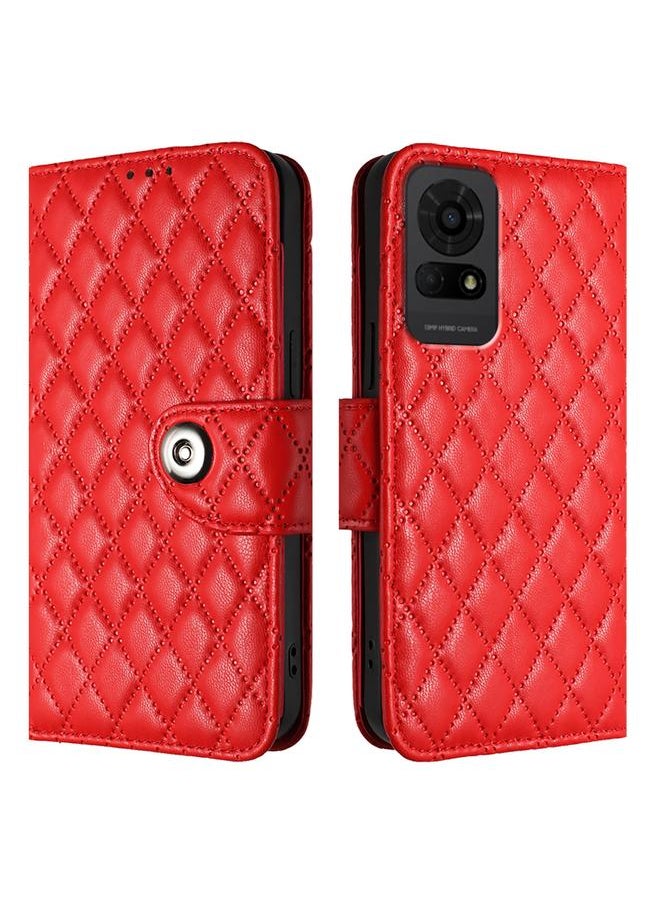 erorex - Case For TCL 50 LE 5G Rhombic Texture Flip Leather Phone Case with Lanyard - Image 1