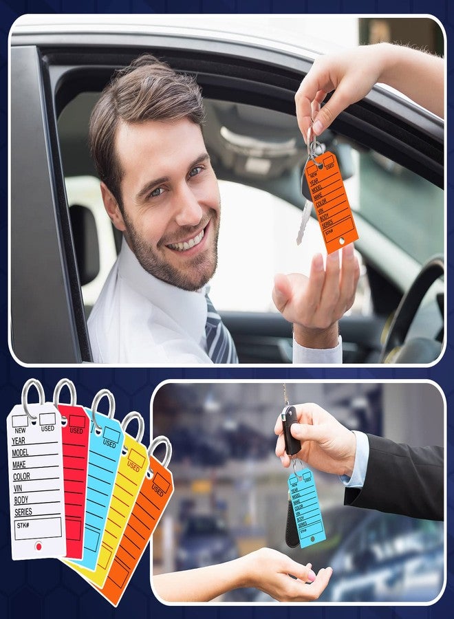 PerKoop 1000 Pieces Poly Key Tags Car Key Label Tags with Metal Rings and Markers Automotive Dealership Key Tags Keychain Labels for Car Truck RV Dealership Shop Office Supplies, 5 Colors - Image 4
