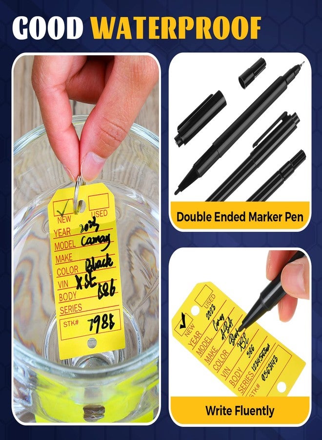 PerKoop 1000 Pieces Poly Key Tags Car Key Label Tags with Metal Rings and Markers Automotive Dealership Key Tags Keychain Labels for Car Truck RV Dealership Shop Office Supplies, 5 Colors - Image 3