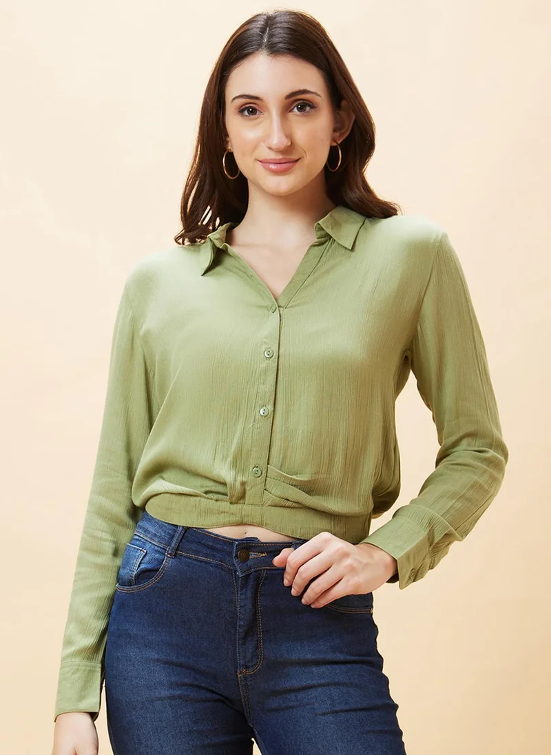 globus Globus Women Shirt Collar Long Sleeves Shirt Style Top