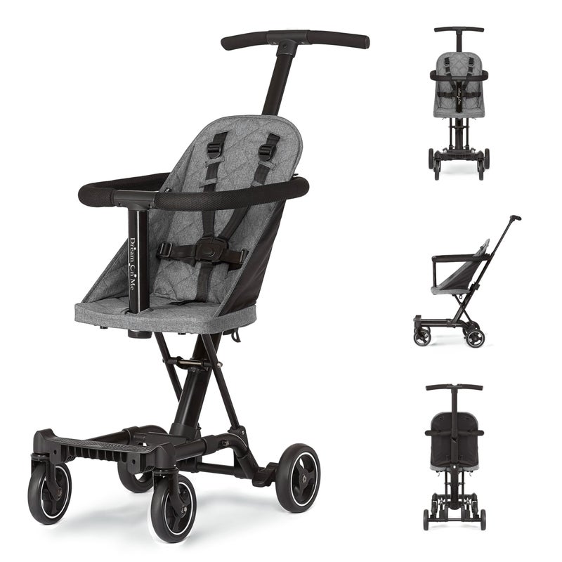 Dream On Me Lightweight And Compact Coast Rider Stroller With One Hand Easy Fold, Adjustable Handles And Soft Ride Wheels, Grey - Image 1