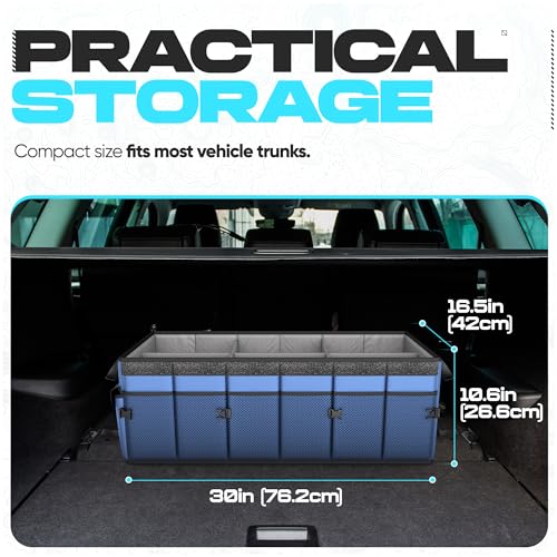 FORTEM Trunk Organizer with Cooler For SUV Car Trunk, Foldable Storage, Car Accessories for Women Men, Collapsible Bag, 600D Oxford, Non Slip Bottom, Straps, Soft Cover (105L) - Image 4