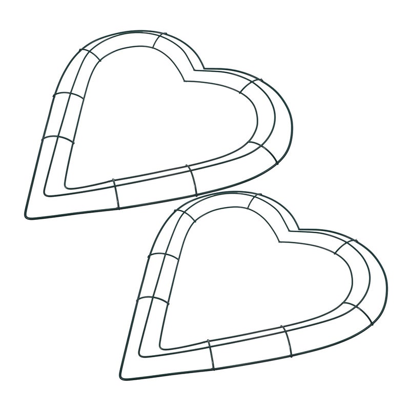 2pcs Heart Shaped Wire Wreath Frame Iron Flower Wreath Frames Diy Crafts Wreath Hoop Wreath For New Year Valentines Party Decor - Image 4