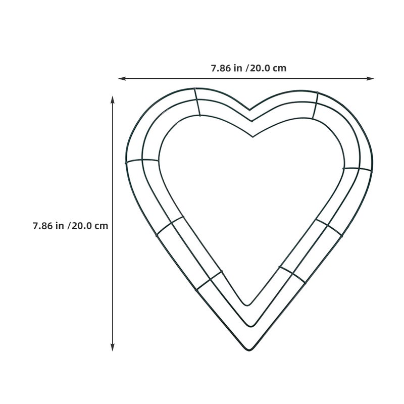 2pcs Heart Shaped Wire Wreath Frame Iron Flower Wreath Frames Diy Crafts Wreath Hoop Wreath For New Year Valentines Party Decor - Image 3