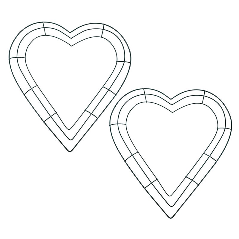 2pcs Heart Shaped Wire Wreath Frame Iron Flower Wreath Frames Diy Crafts Wreath Hoop Wreath For New Year Valentines Party Decor - Image 1