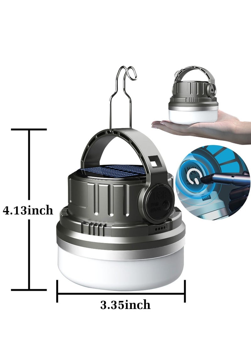 Solar Camping Light Rechargeable, Portable LED Camping Tent Lamp, White  Warm Dual Colors, Waterproof Emergency Power Bank Lantern for Outdoor Outages Storms Hiking Fishing - Image 5