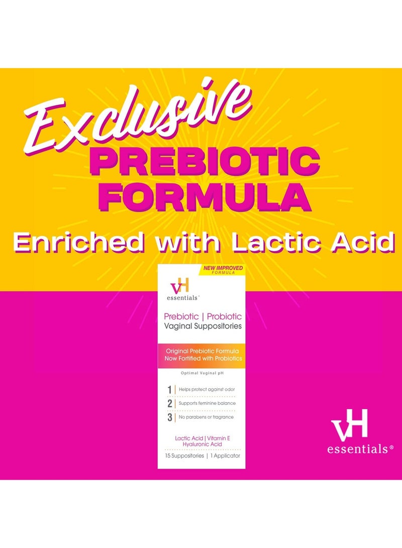 vH Essentials Prebiotic Suppositories Optimal pH 15 Suppositories - Image 4